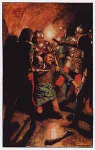 チャールズ・リード著「The Cloister and The Hearth」のイラスト（カラーリトグラフ 作： Byam (after) Shaw