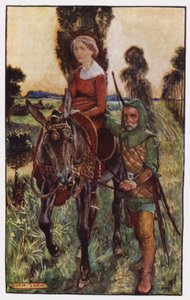 チャールズ・リード著「The Cloister and The Hearth」のイラスト（カラーリトグラフ 作： Byam (after) Shaw