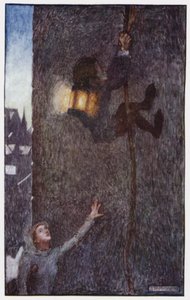 チャールズ・リード著「The Cloister and The Hearth」のイラスト（カラーリトグラフ 作： Byam (after) Shaw