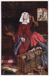 チャールズ・リード著「The Cloister and The Hearth」のイラスト（カラーリトグラフ 作： Byam (after) Shaw