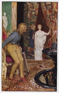 チャールズ・リード著「The Cloister and The Hearth」のイラスト（カラーリトグラフ 作： Byam (after) Shaw