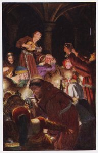 チャールズ・リード著「The Cloister and The Hearth」のイラスト（カラーリトグラフ 作： Byam (after) Shaw