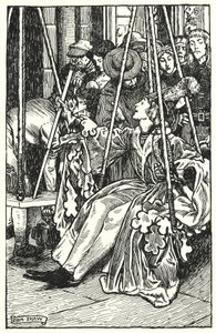 チャールズ・リードの「The Cloister and The Hearth」のイラスト（リトグラフ）。 作： Byam (after) Shaw