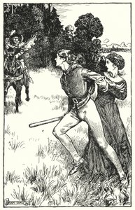 チャールズ・リードの「The Cloister and The Hearth」のイラスト（リトグラフ）。 作： Byam (after) Shaw