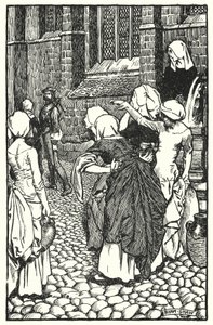 チャールズ・リードの「The Cloister and The Hearth」のイラスト（リトグラフ）。 作： Byam (after) Shaw