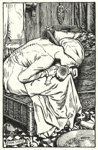 チャールズ・リードの「The Cloister and The Hearth」のイラスト（リトグラフ）。