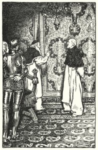 チャールズ・リードの「The Cloister and The Hearth」のイラスト（リトグラフ）。 作： Byam (after) Shaw