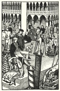チャールズ・リードの「The Cloister and The Hearth」のイラスト（リトグラフ）。 作： Byam (after) Shaw