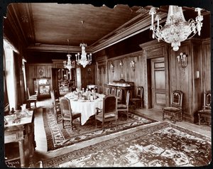 Hotel Knickerbockerのダイニングルーム、1906年（銀ゼラチンプリント）