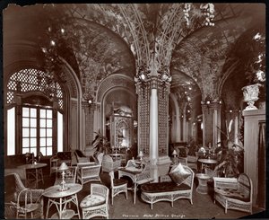 ホテルプリンスジョージの茶室、1907年（銀ゼラチンプリント） 作： Byron Company