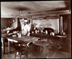 Janer&39;s Pavilion Hotel、Red Bank、ニュージャージー、1903年のキッチン（シルバーゼラチンプリント）