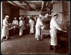 ホテルデルモニコの肉屋、1902年（銀ゼラチンプリント）