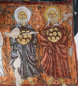 無邪気な人々の守護聖人、ビザンチン様式のフレスコ画（1212年）、ギョレメのグレスヒル・カルシ・キリセ（聖ヨハネ教会）（ユネスコ世界遺産登録