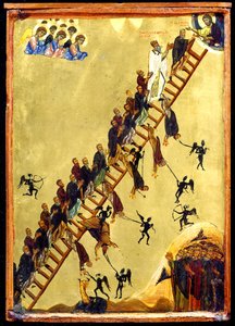 クリマカスの聖ヨハネのはしご（テンペラと木の上の金） 作： Byzantine