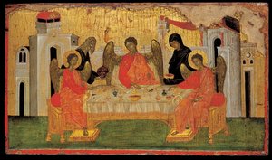 アブラハムホスピタリティ旧約三位一体、1380年頃 作： Byzantine