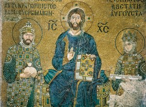 イスタンブール、アヤソフィアの「ゾーイ・モザイク 作： Byzantine