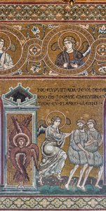 地上の楽園からの追放、ビザンチン モザイク、旧約聖書サイクル - 地上の楽園、XII-XIII 世紀 (モザイク) 作： Byzantine
