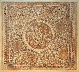 デイルカーラの要塞のビザンチン修道院のモザイクの床、紀元6世紀（モザイク） 作： Byzantine Byzantine