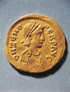 貨幣論、古代ローマ、ビザンチン帝国の皇帝ゼノを表すコイン