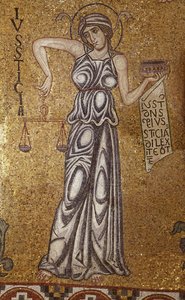 サンマルコ寺院の内部モザイクの正義の詳細、12世紀 作： Byzantine Byzantine