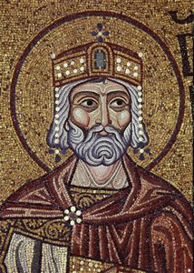 12世紀のサンマルコ寺院の内部モザイクのダビデ王詳細 作： Byzantine Byzantine