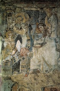 サンタマリアアンティクアの受胎告知フレスコ、565-578 作： Byzantine Byzantine