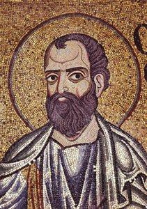 12世紀のサンマルコ寺院の内部モザイクの預言者マラキの詳細 作： Byzantine Byzantine