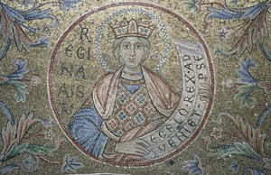 シバの女王、13世紀のサンマルコ寺院の内部モザイクの詳細
