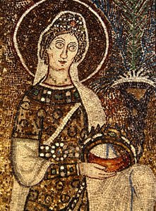 処女殉教者（モザイク）（58073も参照） 作： Byzantine School