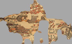 地図、マダバ、ヨルダン（モザイク） 作： Byzantine School