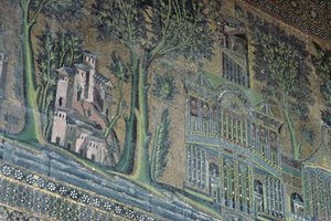西ポーチコのモザイク、8世紀（モザイク） 作： Byzantine School