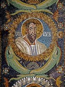 パウルス：ビザンチン・モザイク、6世紀 作： Byzantine School