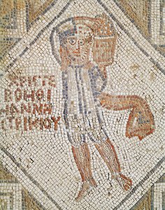 石屋の舗道のディテール（モザイク画 作： Byzantine School