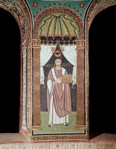 司教座のエクレシア（モザイクの詳細、6世紀 作： Byzantine School