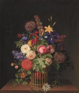 花が飾られた軽い杖のバスケット 作： C.D. Fritzsch