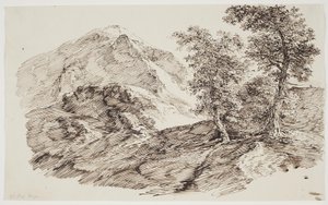 木のある山の風景 作： C.F. von Rumohr