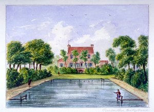 ピアレス プール、シティ ロード、フィンズベリー、ロンドン、c1800 で釣りをする人々。 作： CH Matthews