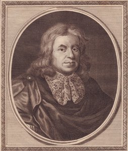 イギリス人医師Thomas Sydenham (1624-1689)の肖像、P Lelyの絵画からJohn Goldar (1729-1795)による銅版画 作： J.B. and Brown J. Rowbotham