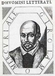 イタリアの医師・哲学者ジローラモ・メルクーリアレ（1530-1606）の肖像、インク画 作： J.B. and Brown J. Rowbotham