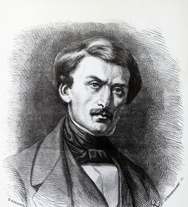 イタリア生まれのフランス人考古学者、ポール＝エミール・ボッタ（1802-1870）の肖像（エングレービング・フランス 作： J.B. and Brown J. Rowbotham