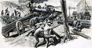 1873年、ワシントン州を走る鉄道