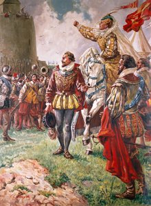 エリザベス1世（1533-1603） 戦士の女王（紙にグワッシュ） 作： C.L. Doughty
