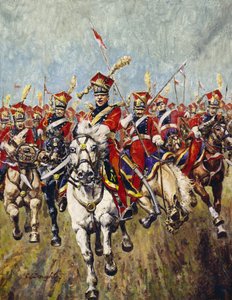 フランス騎兵隊の突撃（油彩・キャンバス） 作： CL ダウティ