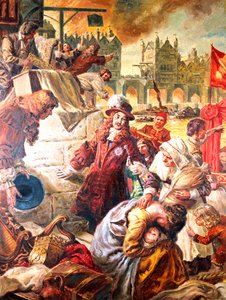 チャールズ2世（1630-1685）ロンドン大火 作： CL ダウティ