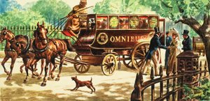 ロンドン初の馬車バス 作： CL ダウティ