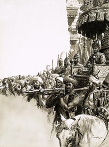 スレイマン大帝はコンスタンティノープルの人々に熱烈な歓迎を受けた。 作： CL ダウティ