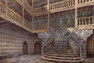 ヴァル・ダオスタのニュス近くのフェニス城（色リソ） 作： C.T.G. Formili