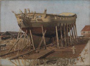 ストックのコルベット。 コペンハーゲン 作： Christoffer Wilhelm Eckersberg