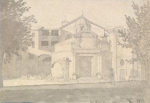 ローマのサクラ通りの一部聖コスマスとダミアン教会、1814-15。 作： Christoffer Wilhelm Eckersberg