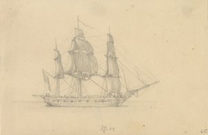 コルベット。 作： Christoffer Wilhelm Eckersberg
